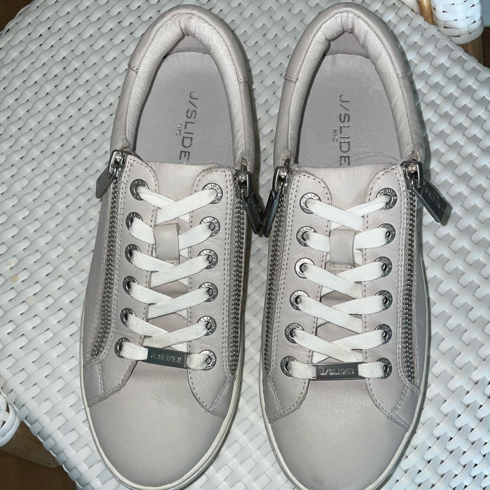 Jslides Harling zip platform sneaker-ivory leather